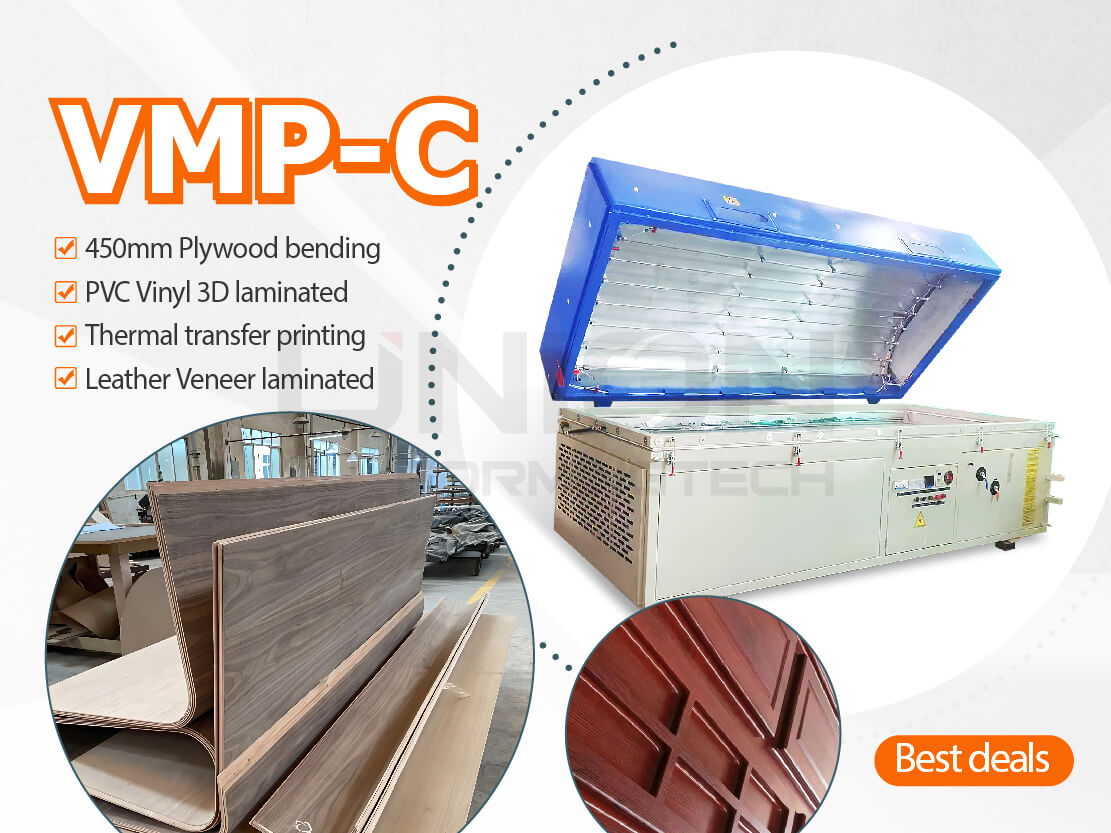 VMP-C vacuum laminating machine for wood, WPC cabinet, and PVC veneer