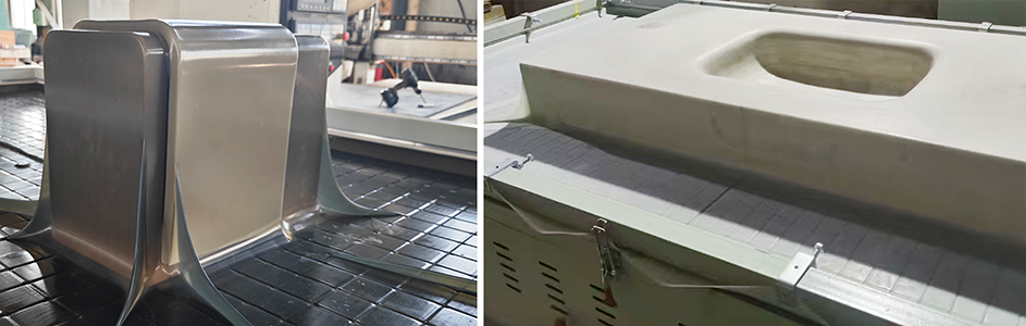 VMP-A vacuum membrane press for precision thermoforming of Corian and solid surfaces