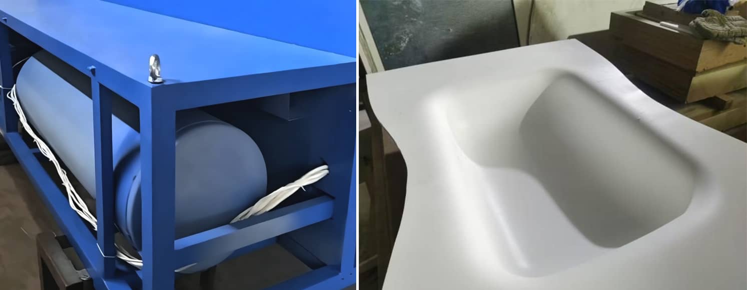 VMP-A vacuum membrane press for precision thermoforming of Corian and solid surfaces VMP-A vacuum membrane press for precision thermoforming of Corian and solid surfaces